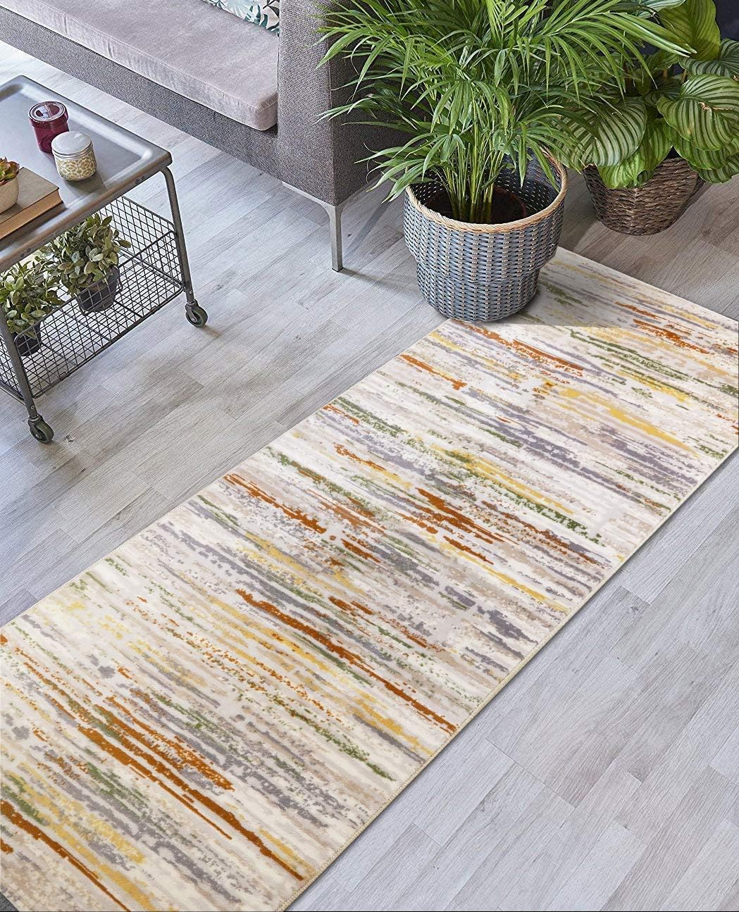 Custom Size Hallway Runner Rug, Slip Resistant, 39 inch Wide X Your Choice of Length, Striped, 39 inch X 8 feet