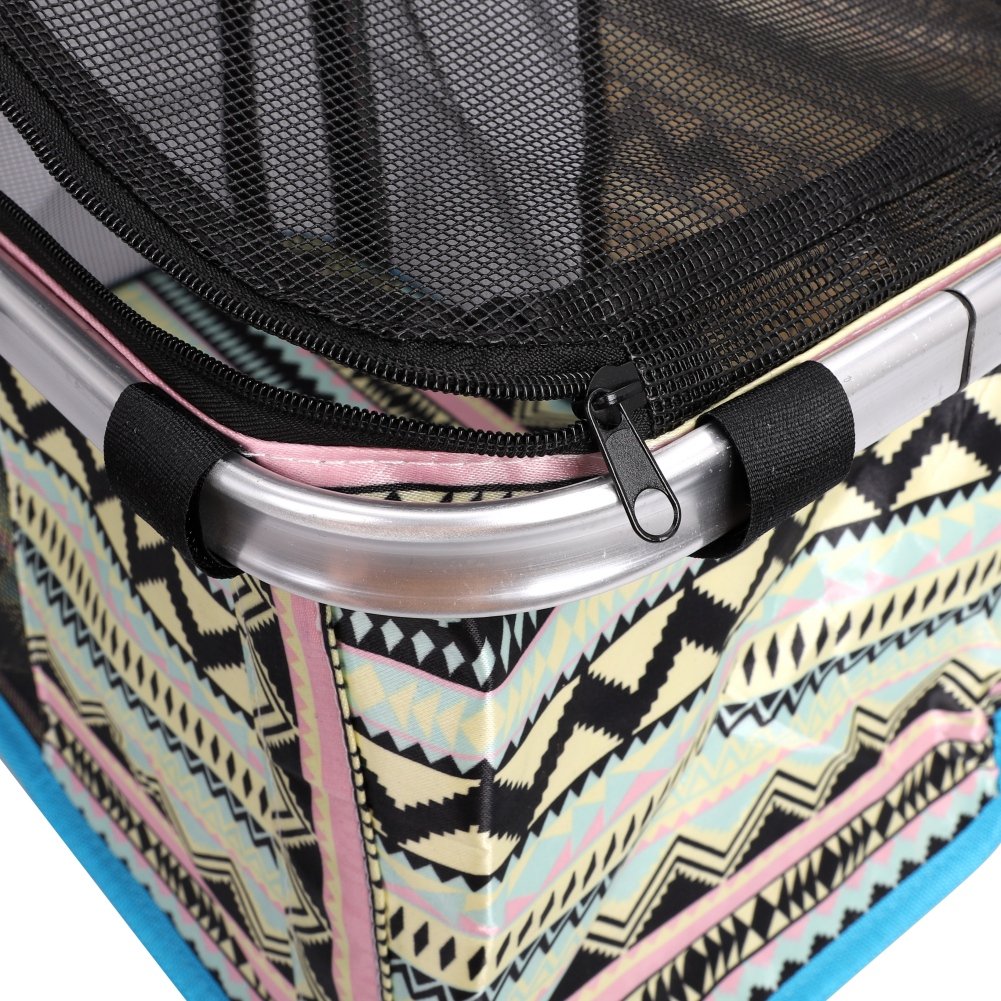Haustier Korb Tragetasche für Haustiere Hund Katze Tasche Haustier-Träger mit weichen Seitenteile Reißverschluss Kunststoff-Bodenplatte Aluminiumlegierung Material Perfekt für Reisen Blau