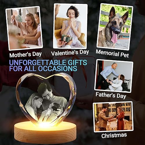 Miniatura 4 de Marcos de fotos de cristal, regalos de aniversario y cumpleaños para mujeres, hombres y parejas