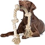 Fida Jouets à corde pour chien pour gros / moyenne-agressive Chewers, Tough Coton Chew Toy, 3 Pieds 5 Nœuds Indestructible, Tug of War Chien Tire de dents Nettoyage