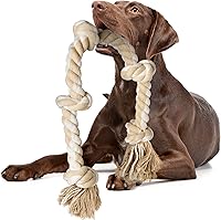 Fida Tough Dog Rope Toy for Aggressive Chewers - 3ft 5 Knots Indestructible Cotton Tug of War & Teeth Cleaning for Large/Medium Dogs