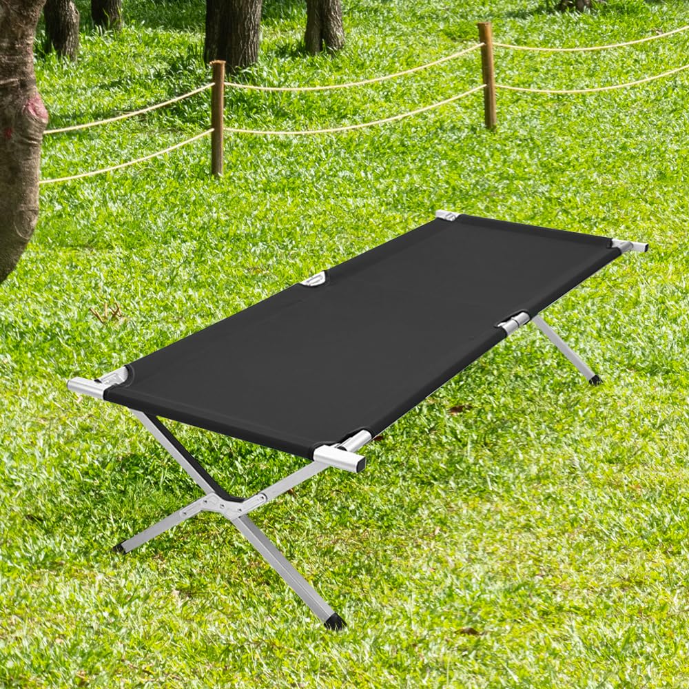 OHMG Letto da campeggio pieghevole robusto, letto da campeggio pieghevole e amache, ultra leggero carico fino a 200 kg, grande superficie di letto190 x 64 cm, pesca all'aperto giardino interno viaggi