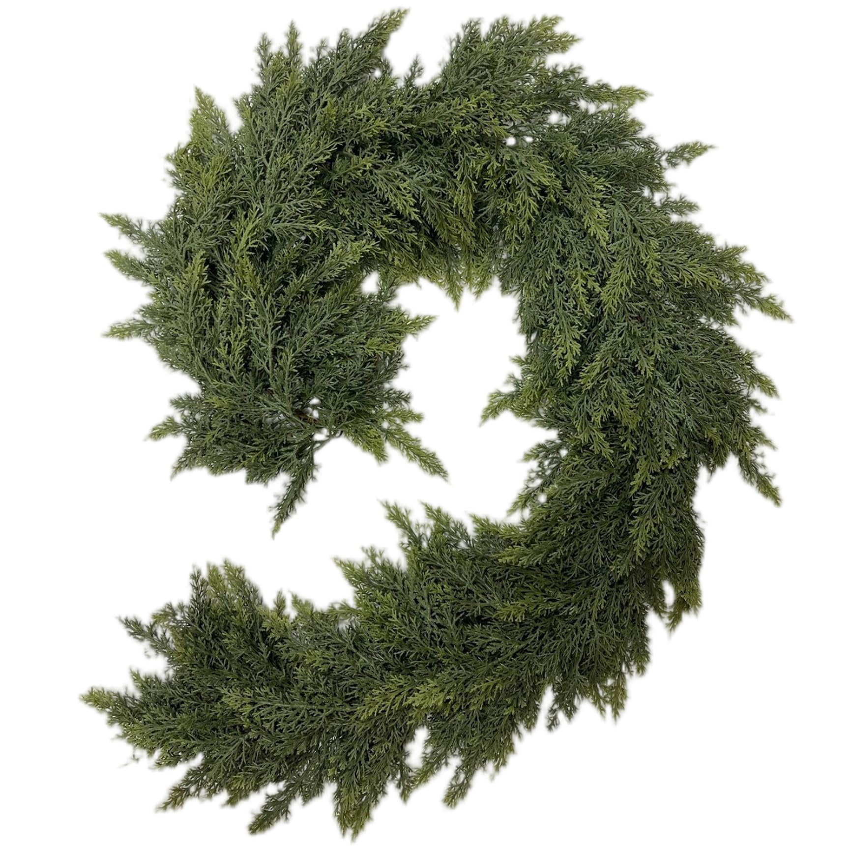 CAKEEYUM Cedar Garland for Christmas Decoration - 6FT Real Touch Cedar Garland Realistic Winter Greenery for Mantel Fireplace Table Door, Real Touch, Christmas for