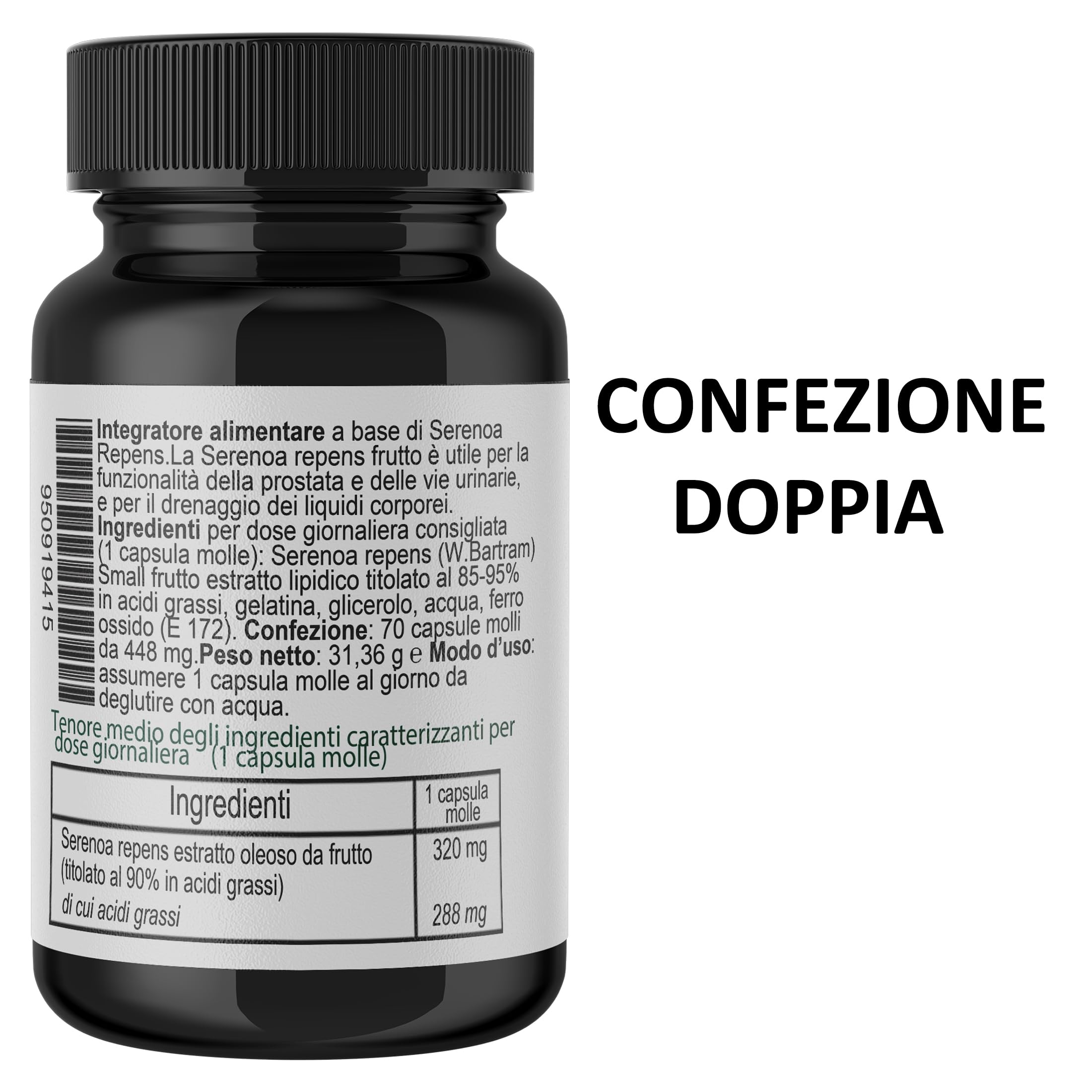Serenoa Repens 140 Softgels per il benessere della Prostata e delle vie Urinarie, Prostasoftgels con 320 mg di olio di Saw Palmetto titolato al 90% in acidi grassi | Una al Giorno