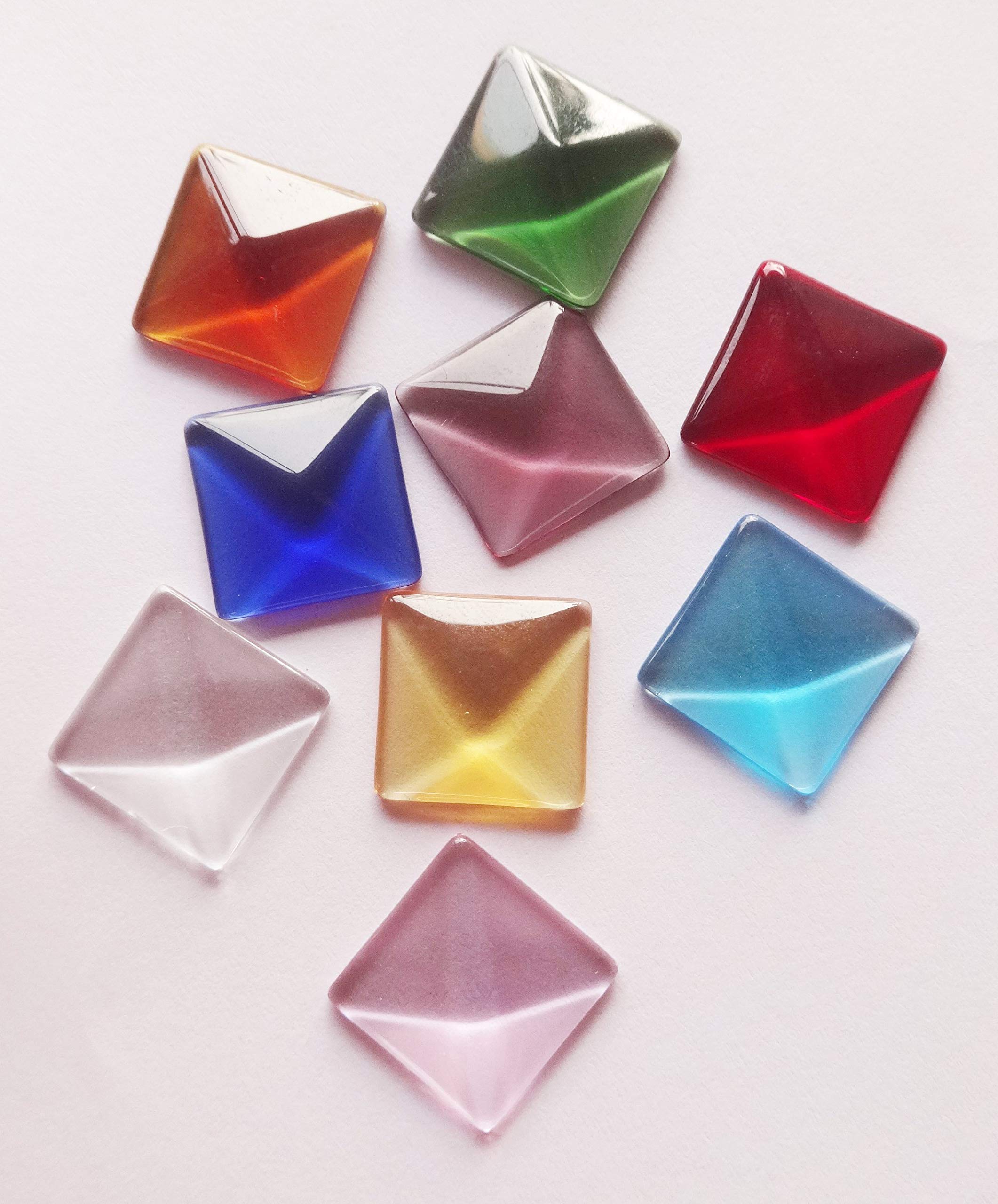 Excel Impex Flat Bottom Square Glass Crystals, Glass Pebbles Glass Gems for Decoration, Making Crafts Decor(15 mm x 15 mm Size)- Set of 50 | Asssorted Colors (B07MN1C21N) Amazon Price History, Amazon Price Tracker