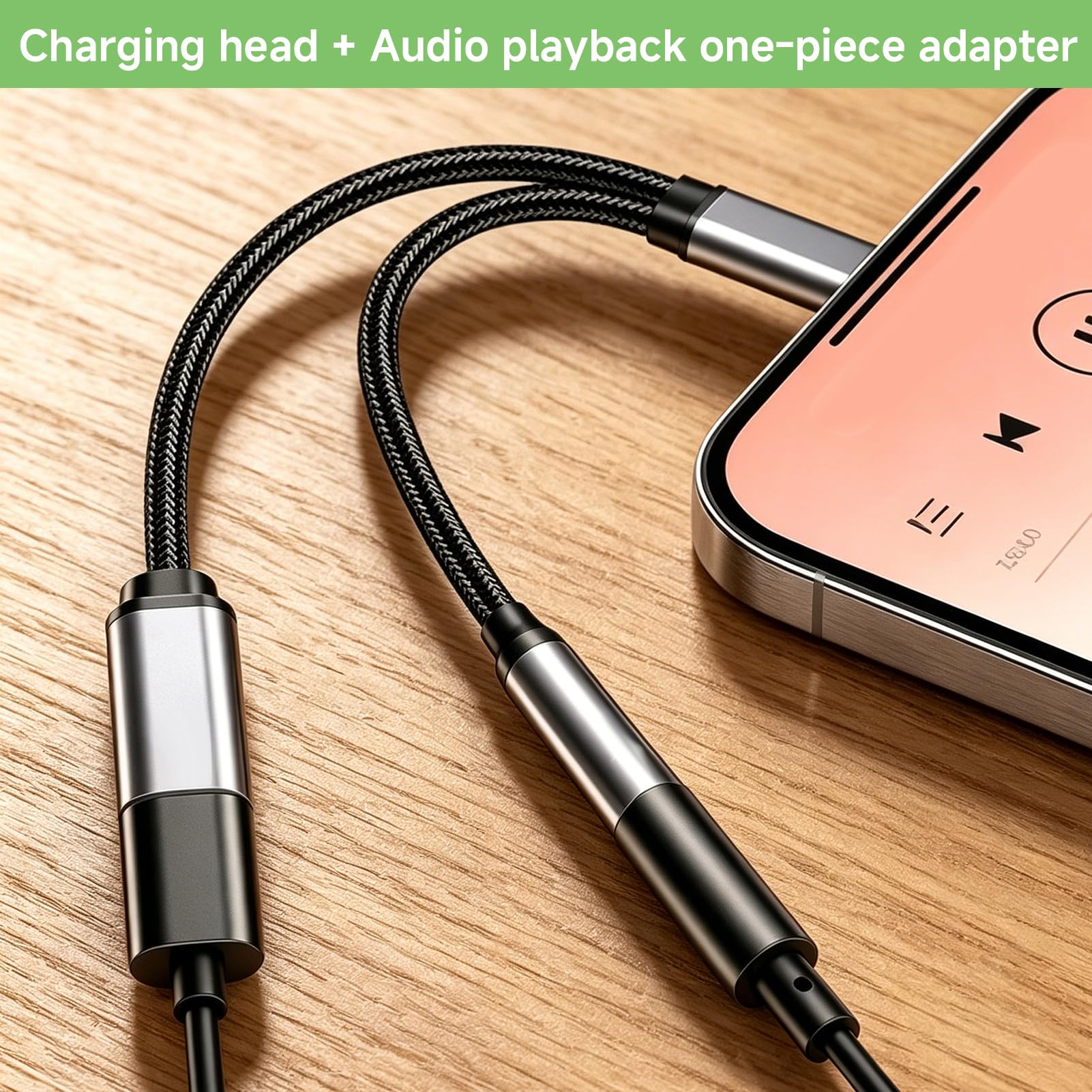 USB C auf 3,5mm Klinke Adapter, 2 in 1 USB C Adapter mit Laden 60W PD Schnellladung Audio Splitter Kopfhörer mit DAC Chip kompatibel mit Samsung Huawei Xiaomi Pixel iPhone 15 für Musik Anrufe