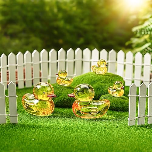 Miniatura 7 de H&D HYALINE & DORA Figura de pato de cristal amarillo, esculturas coleccionables de animales de cristal para Navidad, cumpleaños, decoración del