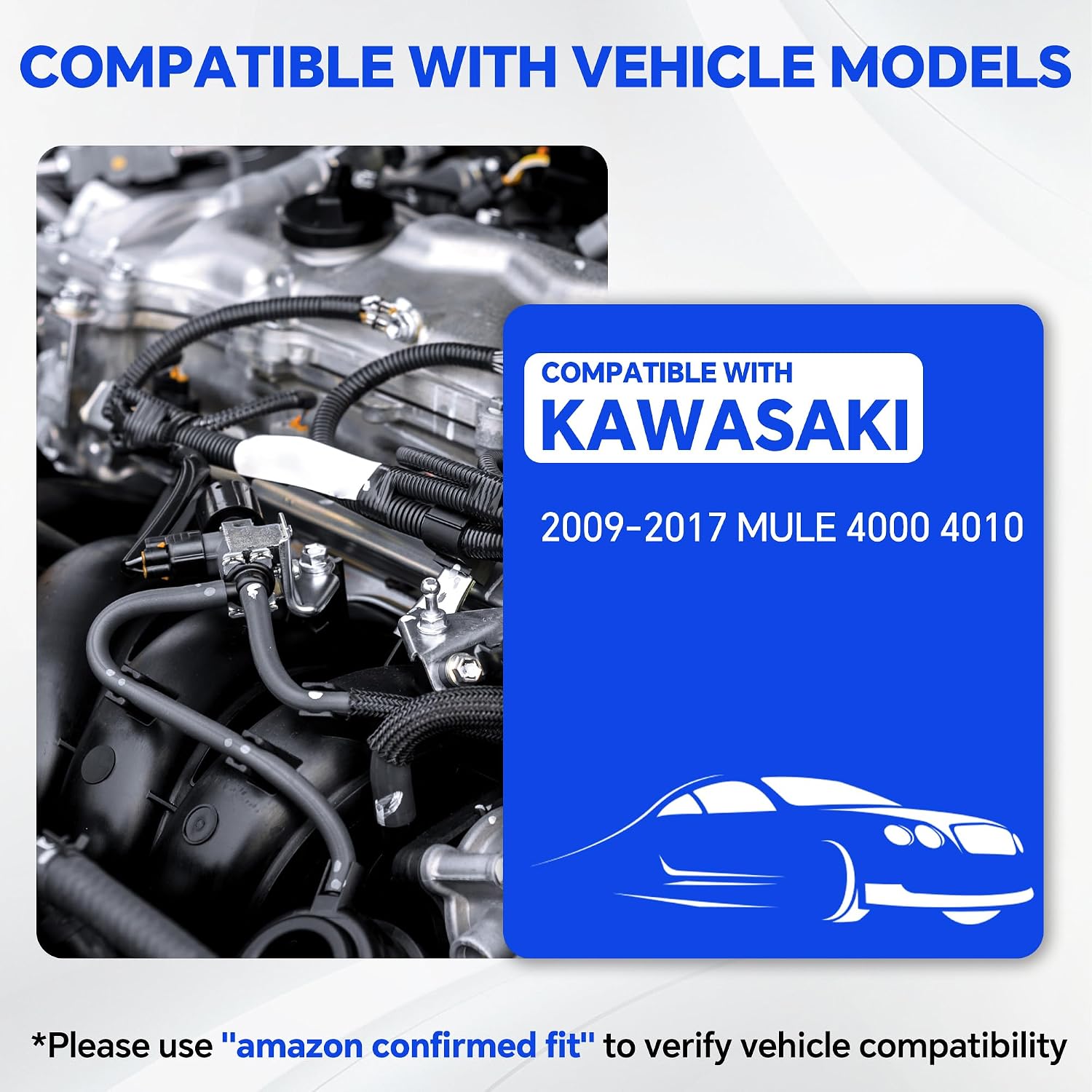 49033-2060 2PCS Fuel Injector Compatible with 2009-2017 Kawasaki Mule 4000 4010 Replace 490332060 EAT259