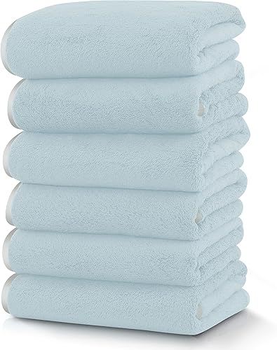 TENSTARS - Toallas de mano para baño con dobladillo de seda, secado rápido, toalla absorbente de microfibra ultrasuave para baño, fitness, gimnasio,