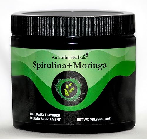 Suplemento en polvo de espirulina y moringa, 5.94 onzas, 30 porciones
