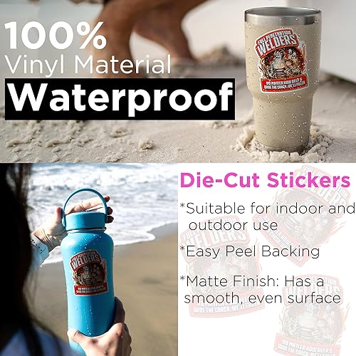 Miniatura 2 de Calcomanías de soldadura de penetración completa, cuello azul, para soldar, manos sucias, para cascos duros, troqueladas, impermeables, para