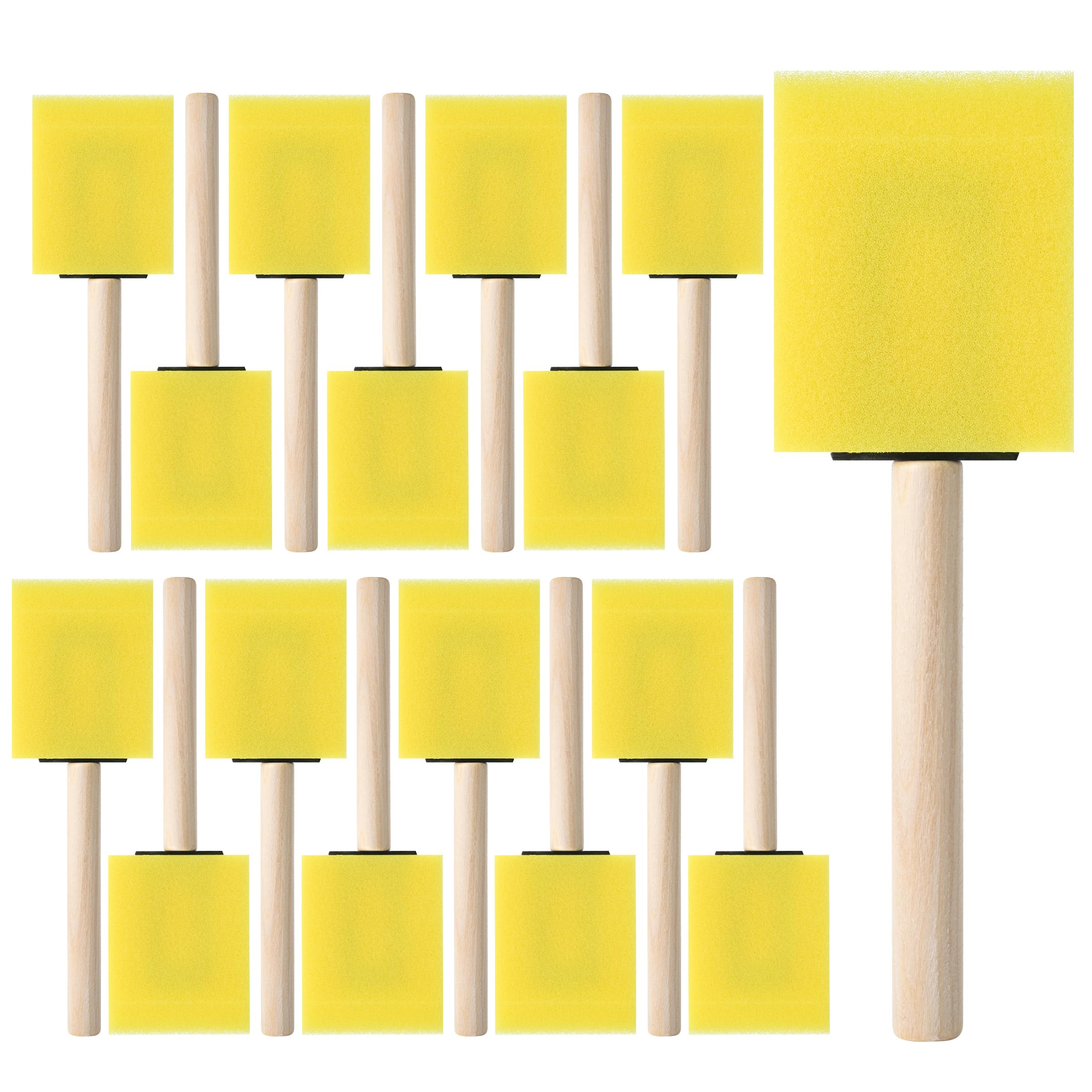 Bates- Foam Paint Brushes, 2 inch, 16 Pack, Sponge Brushes, Foam Brushes, Foam Brushes for Painting, Colored Foam, Yellow Pantone