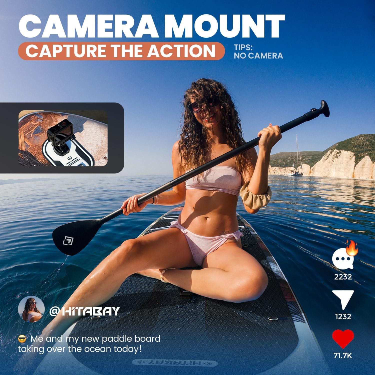 Inflatable Stand Up Paddle Board 10'6" All-Around SUP Kit - Lightweight (16 lbs), Stable & Durable, Camera Mount & Complete Accessories - SUP Board for Beginners & All Skill Levels