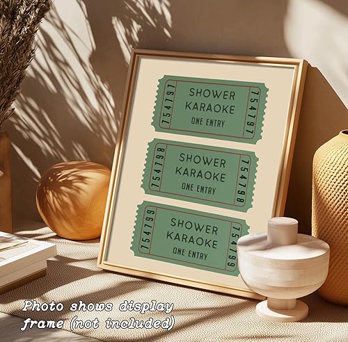 Miniatura 7 de Póster de Karaoke para Ducha, Póster Divertido de Baño, Impresión de Boleto Retro, Arte de Pared Funky, Impresión de Baño Trendy, Apartamento