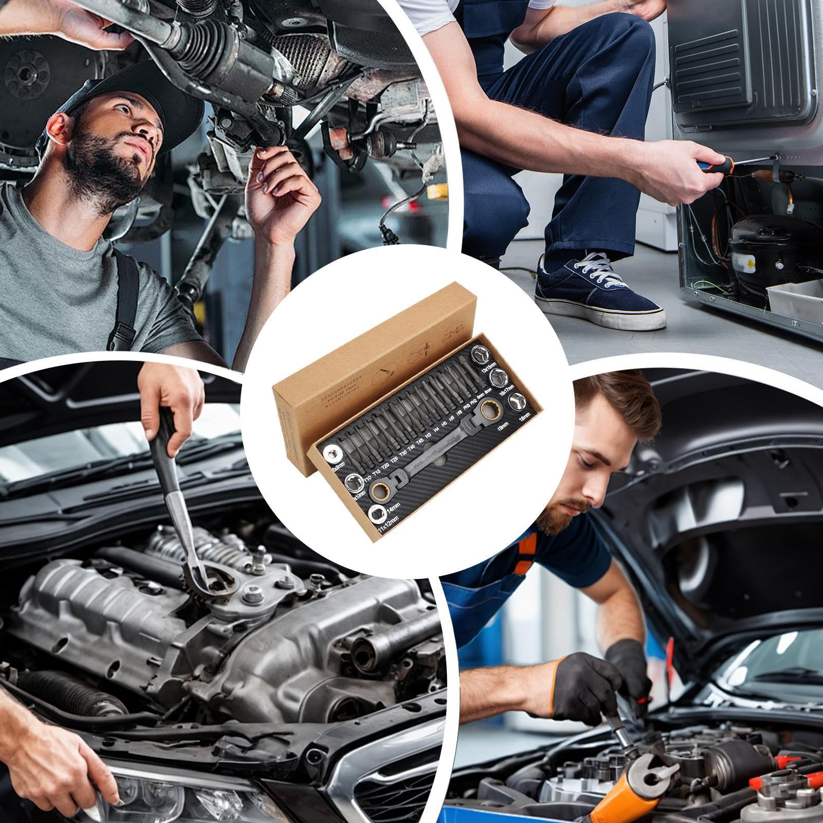 Zestaw Kluczy Nasadowych Przenośne Wielofunkcyjne Narzędzie Mechanika | Zestaw Bitew do Wkrętaków Do Naprawy Samochodu Roweru Urządzeń Elektrycznych Komputera Mebli I