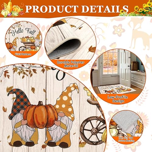 Miniatura 6 de U'Artlines Alfombras y tapetes de cocina antifatiga para otoño, 2 piezas, 32 x 48 pulgadas