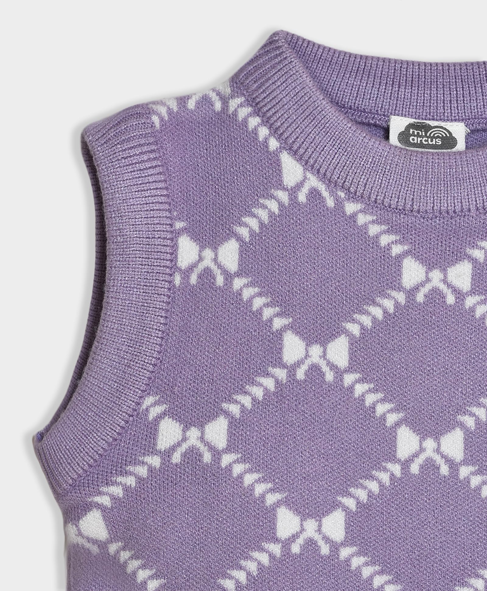 Mi Arcus Printed Round Neck Sleeveless Sweater for Baby Boys Girls Kids 2-3 Years Violet 3