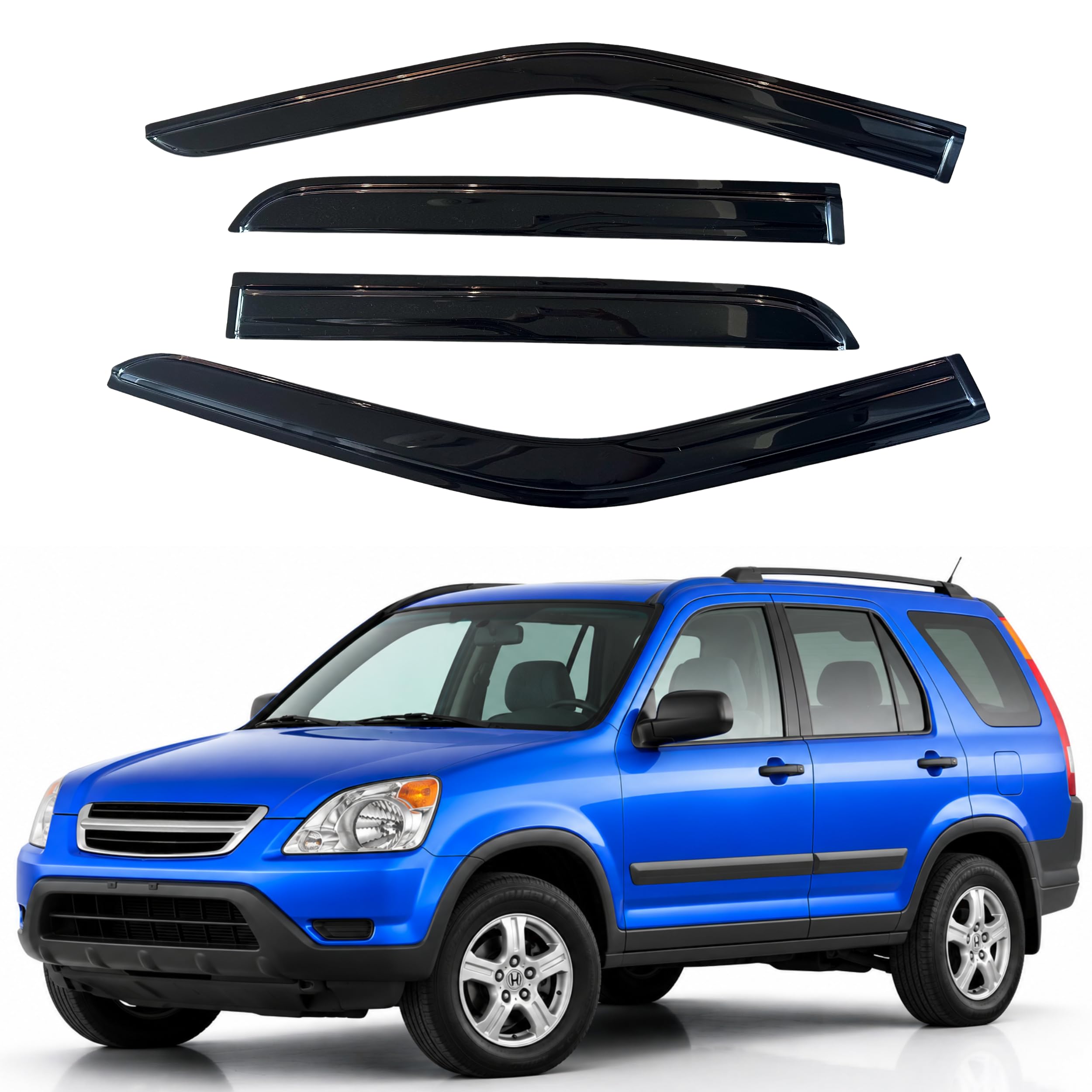 IG Window Visors Fit for 2002-2006 Honda CRV, Out-Channel Rain Guards Vent Wind Deflectors 4PC, Car Accessories for 02-06 CR-V