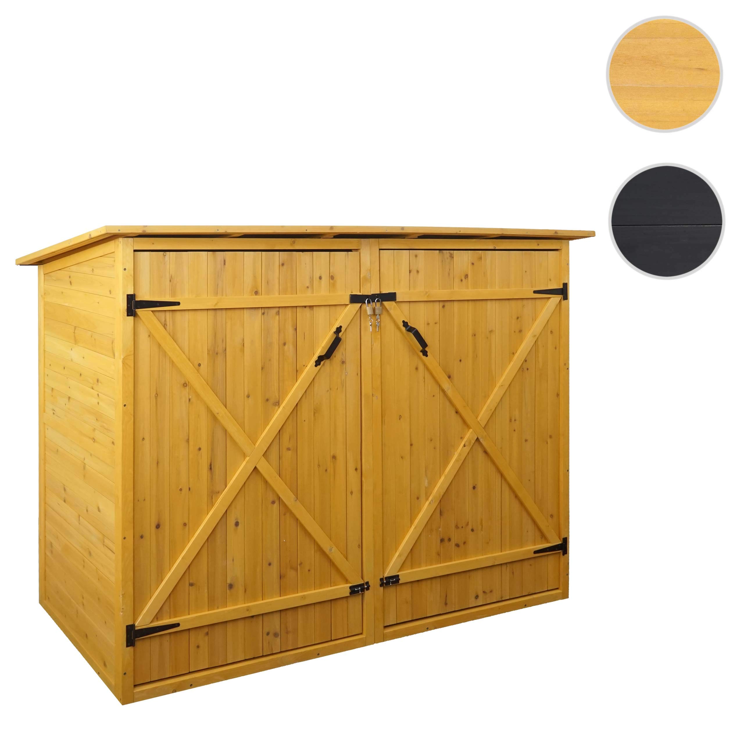 PROREGAL 1er-Fahrradgarage | HxBxT 152x184x98cm | Fahrradbox Geräteschuppen Gerätehaus | Braun | MVG abschließbar
