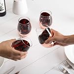 MyGift Stemless Wine Glasses Set of 4 - Copper Accent Modern Barware, Elegant Wedding & Celebration Cups with Luxe Metallic Finish, Dishwasher Safe