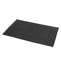 Amazon Basics 100% Cotton Banded Bath Mat 20x31 Inch Black - Soft Absorbent Machine Washable Rug