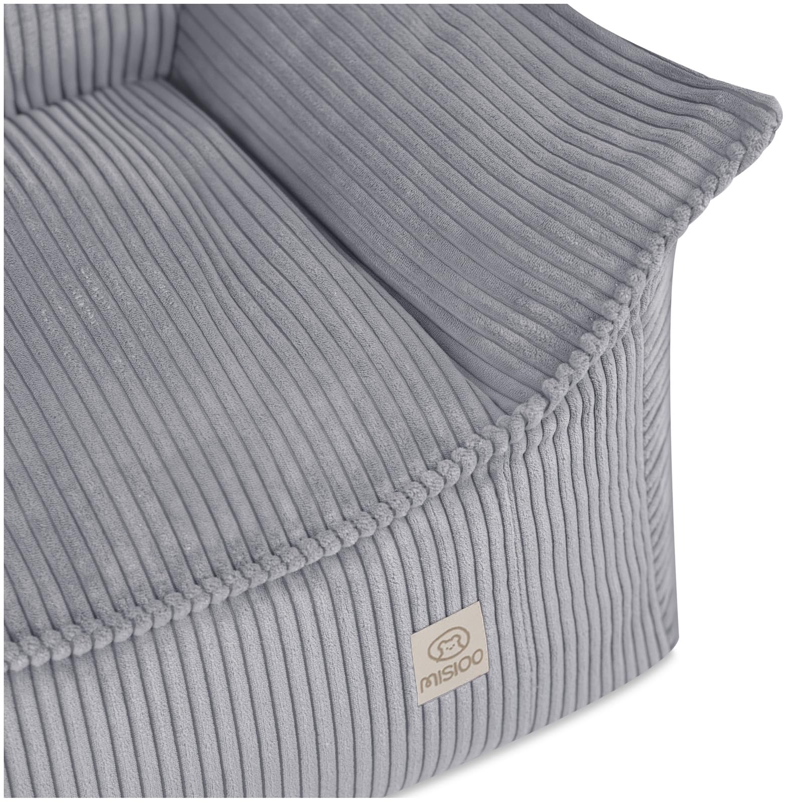 MISIOO Poltrona per bambini Roya Cord – Poltrona per cameretta dei bambini, morbida poltrona da pavimento per bambini, in velluto a coste di alta qualità, Oeko-TEX, 80 x 73 x 58 cm