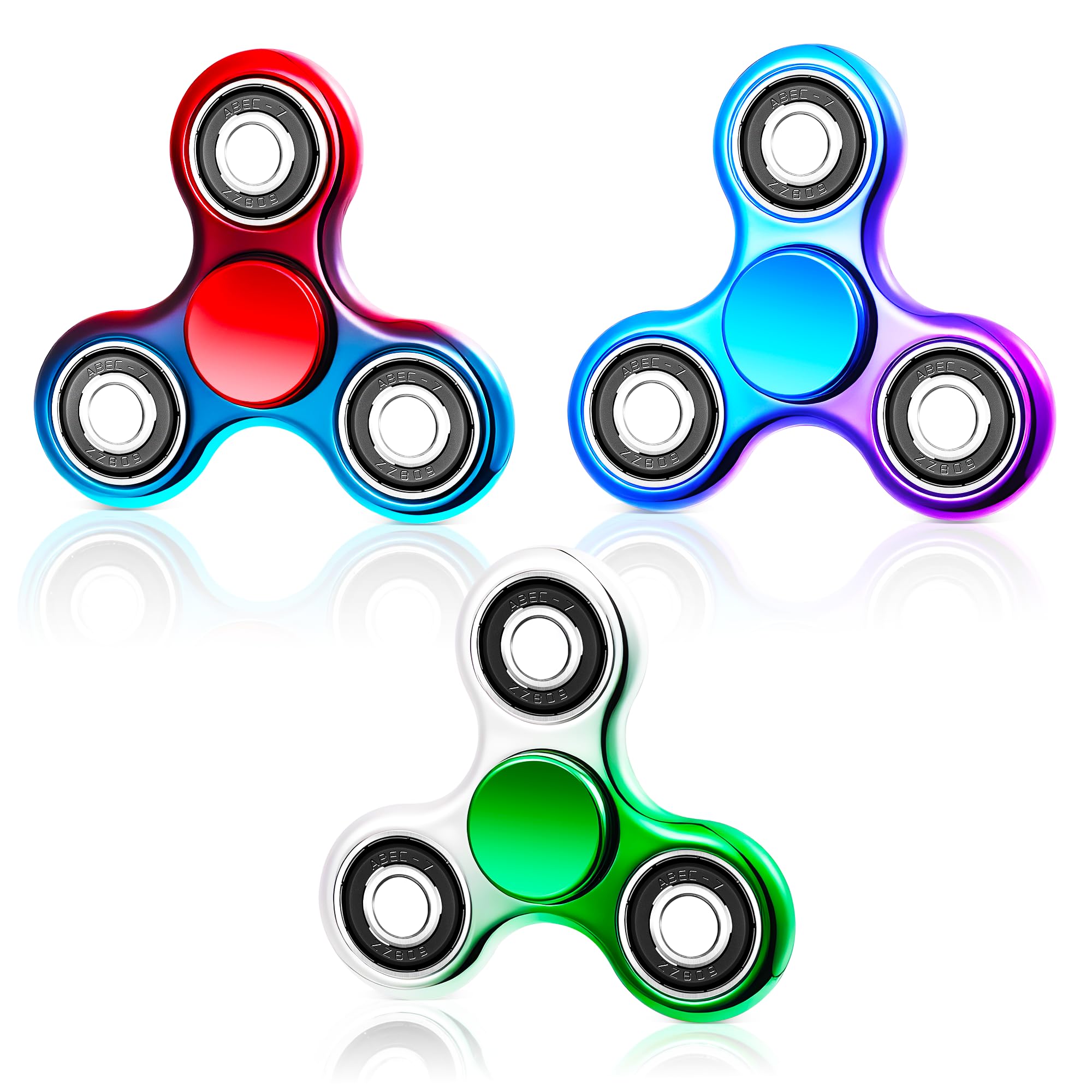 SCIONE 3PCS Fidget Spinner Rainbow Sensory Fidget Toys, Anxiety Stress Relief Pass the Parcel Prizes for Kids Adults Goodie Bag Stuffers for Boys Girls Birthday Gift Party Bags Fillers
