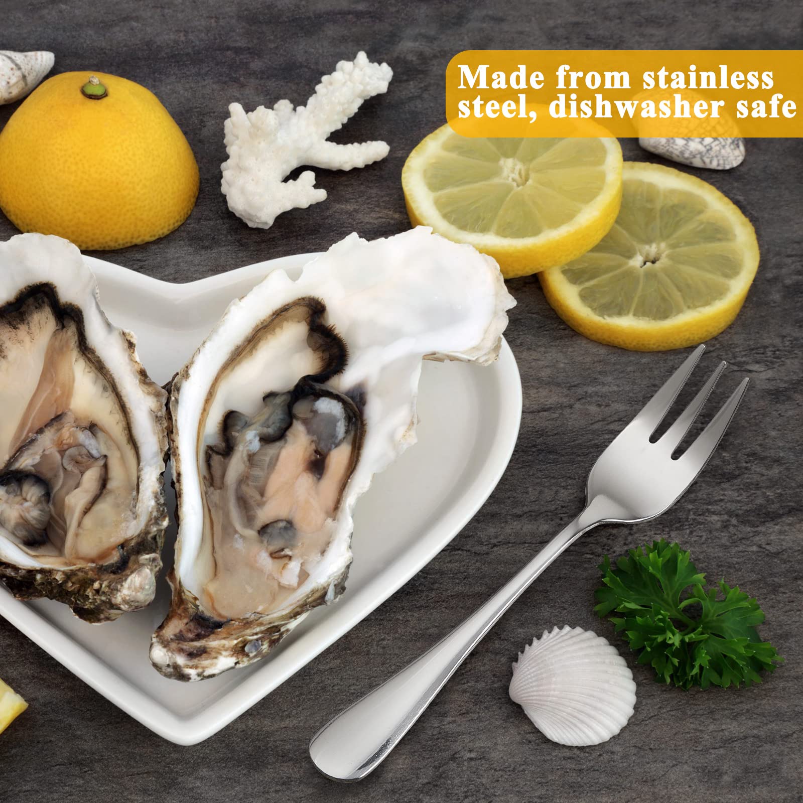 Zubebe 24 Pcs Oyster Fork Appetizer Seafood Fork Portable Stainless Steel — Amazon image 5