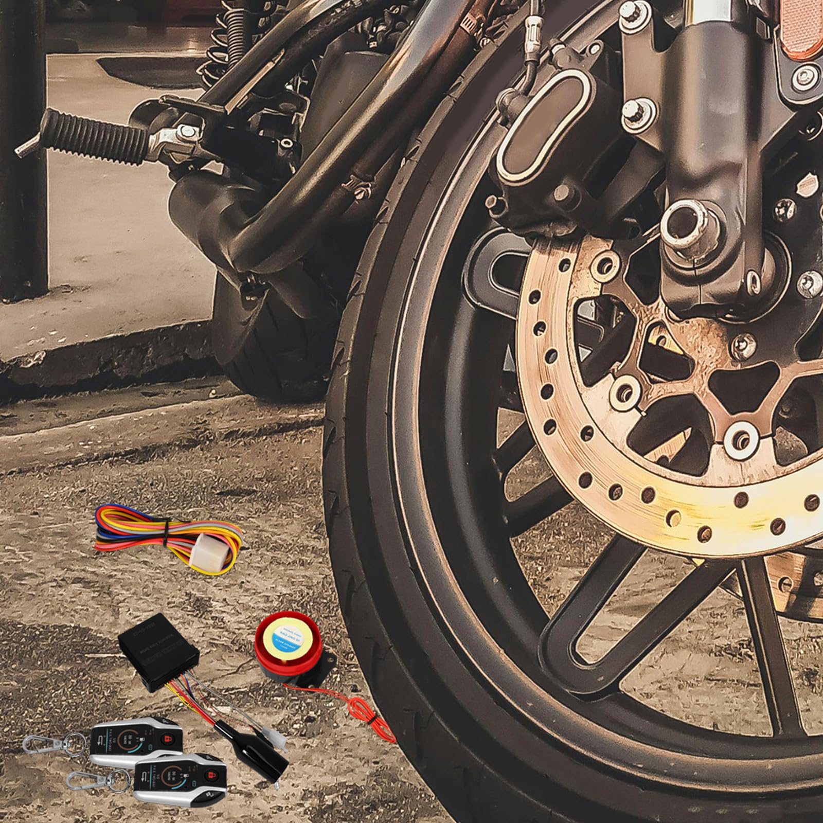 Sistema di Allarme Antifurto per Motociclette Avviamento Remoto, Blocco Automatico, Telecomando in Plastica, Kit Completo per Sicurezza Moto