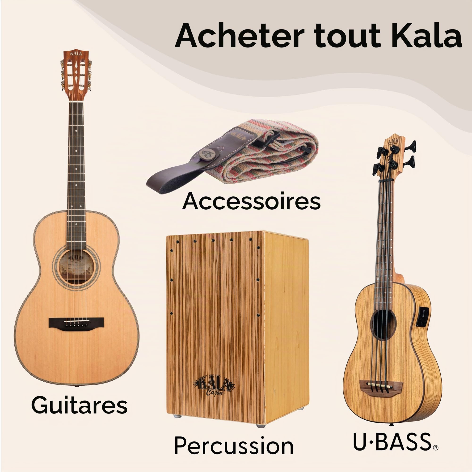 Kala - KALA-LTP-S - Ukulélé Soprano Adultes Étudiants et Débutants, Ukulélé École intermédiaire en Acajou et Palissandre avec étui souple et guide d'introduction inclus