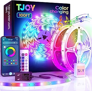 100ft Led Lights for Bedroom, Music Sync RGB LED Strip Lights, Bluetooth Led Light Strip with APP and Remote Control, Color Changing Rope Lights, LED Tape Light for Teen, Room Decor/50ft *2