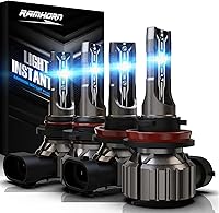 Vista 15 de RAMHORN Bombillas H4, 300% de brillo, tamaño 1:1, Plug-N-Play, paquete de 2