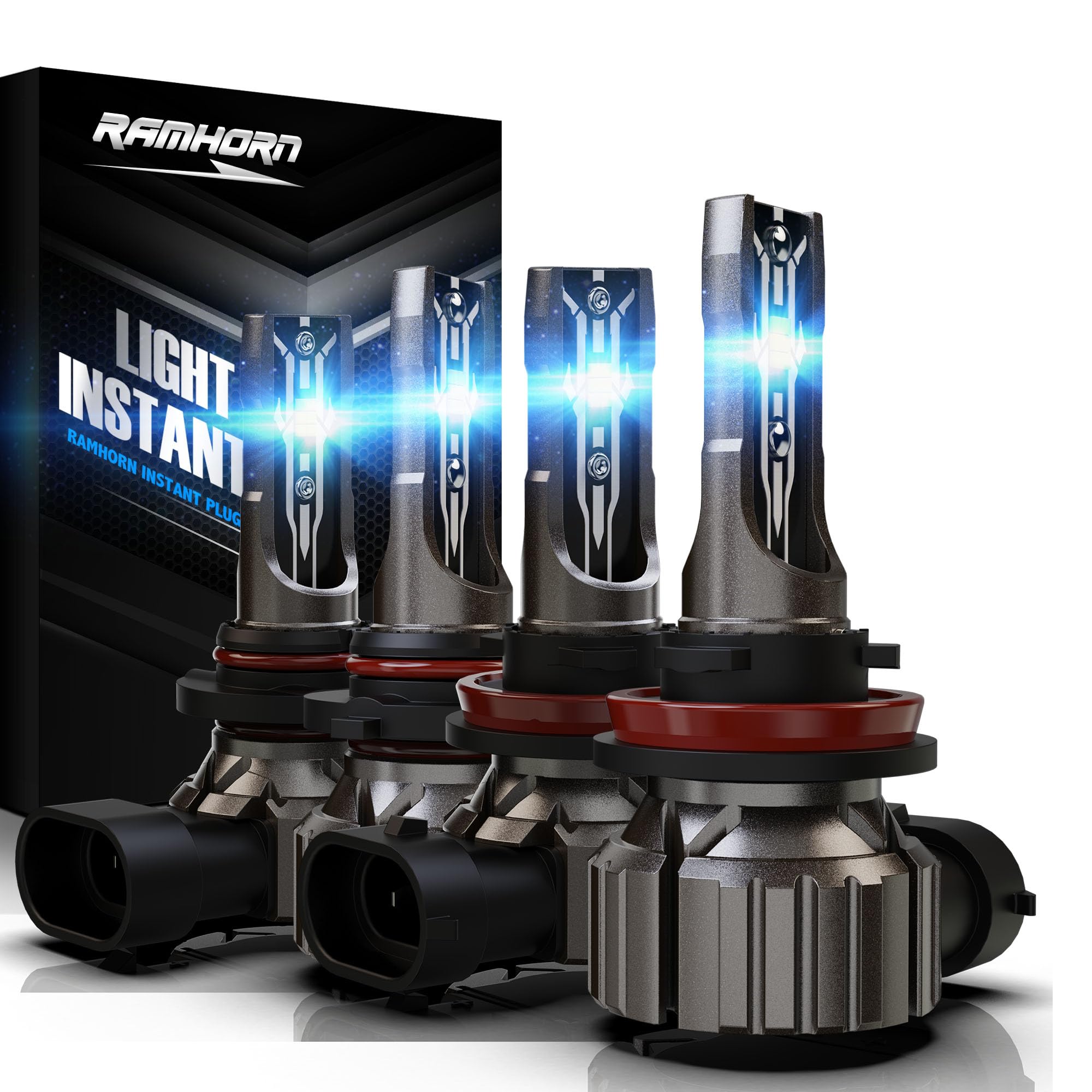 Amazon.com: RAMHORN 9005 H11 Light Bulbs Combo, HB3 H8 H9 Instant
