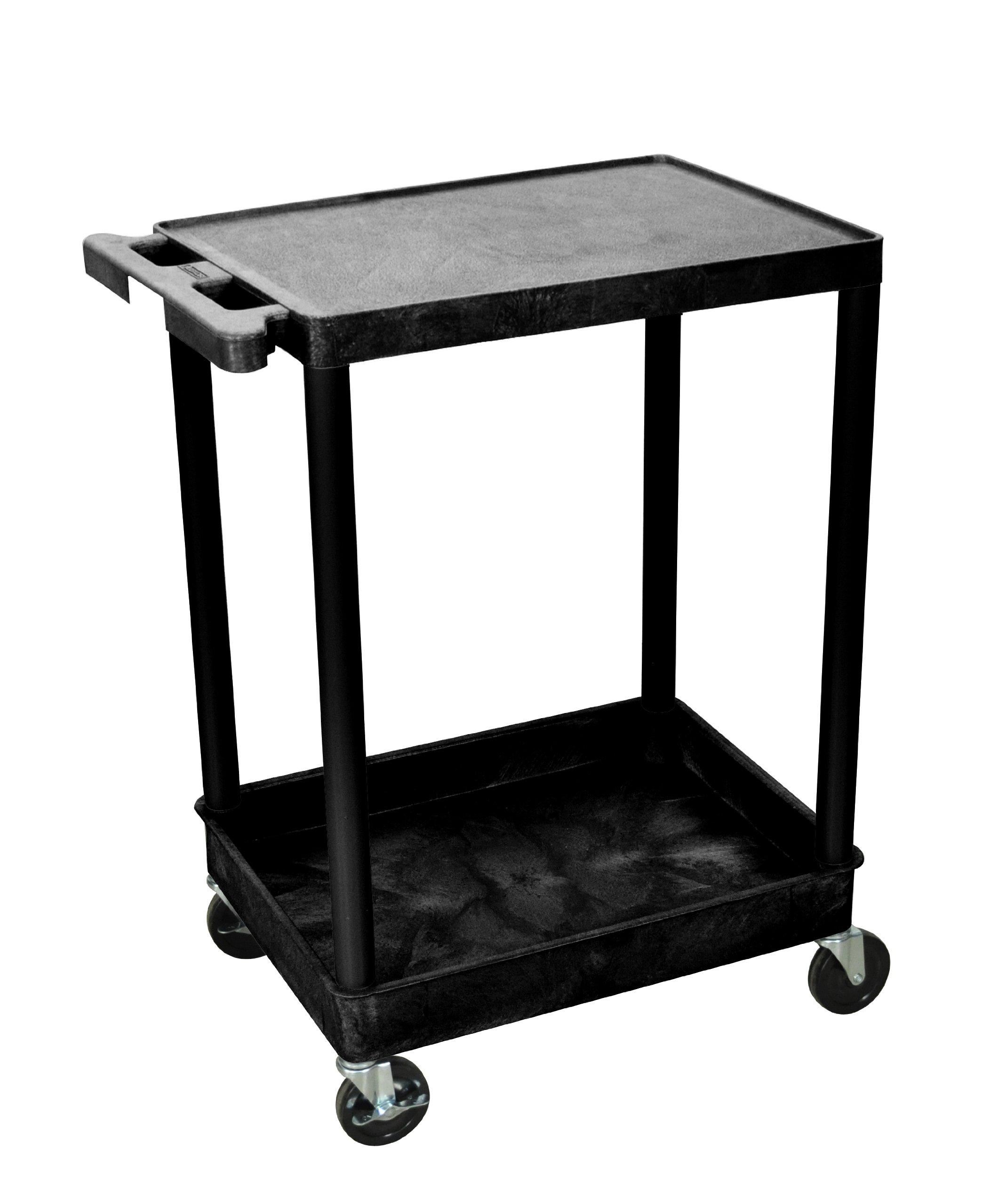 LuxorH Wilson STC21-B STC Series 18 x 24 Inch 2-Shelf Utility Cart, Black
