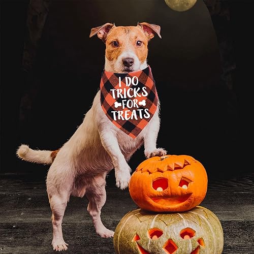 Miniatura 10 de STMK Paquete de 2 bandanas de Halloween para perro, varios tamaños, bandana de Halloween para perros pequeños, medianos y grandes, disfraces de