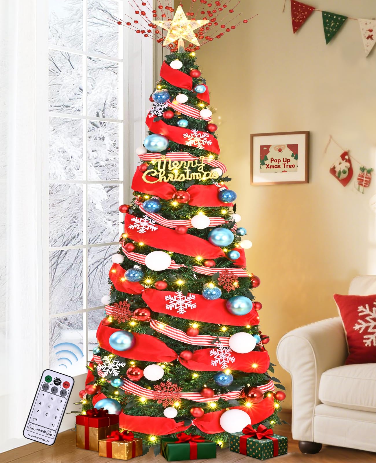 Amazon.com: Dolicer 6FT Pop Up Artificial Christmas Tree with