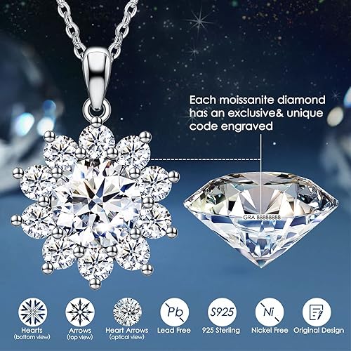 Miniatura 6 de CNUGGCH Diamond Pendant Necklaces for Women, Anniversary Birthday Gifts for Wife Soulmate, Jewelry Gift for Women Mom Girlfriend Girls Her,