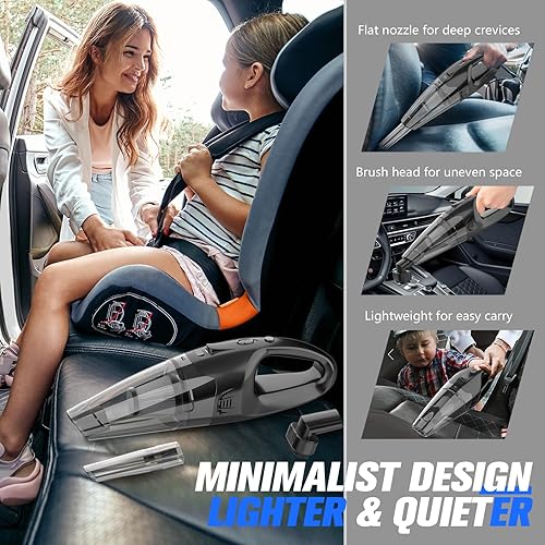 Miniatura 3 de Aspiradora de mano inalámbrica recargable, aspiradora de mano inalámbrica con LED, carga USB, 1.65 libras, aspiradora de coche para