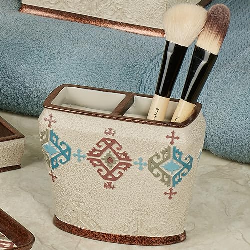 Miniatura 2 de Bandera Collection - Soporte para cepillo - Multi cálido - Estilo suroeste - Accesorios decorativos de baño - Accesorio de lujo para cepillo de