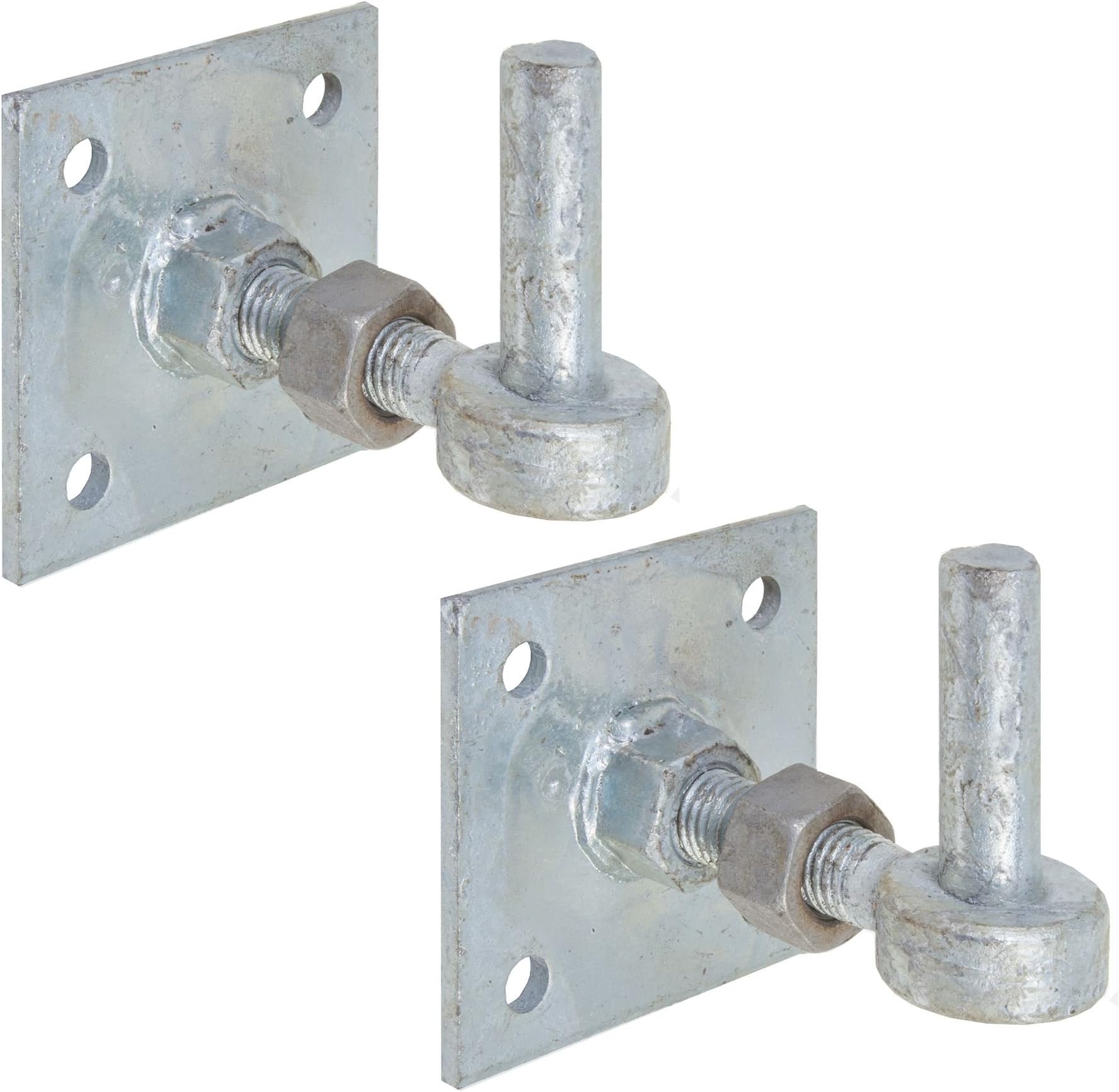Pair of 19mm Adjustable Hook On Plate Gate Hinges