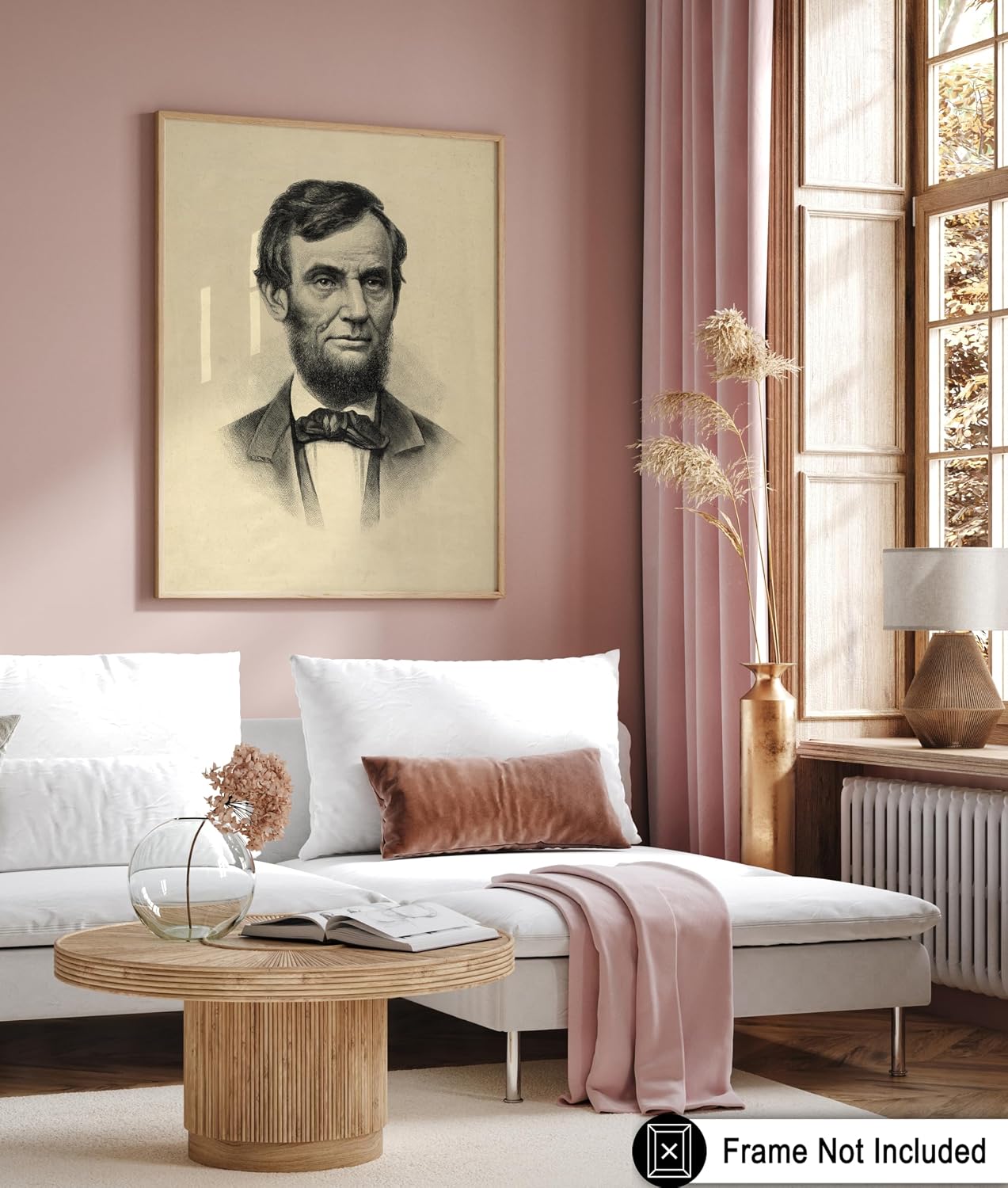 Poster Master Vintage Abraham Lincoln Poster - Abraham Lincoln Portrait Print - President Art - Drawing Art - Gift for Men & Women - Minimal Decor for Office, Library or Dorm - 8x10 UNFRAMED Wall Art