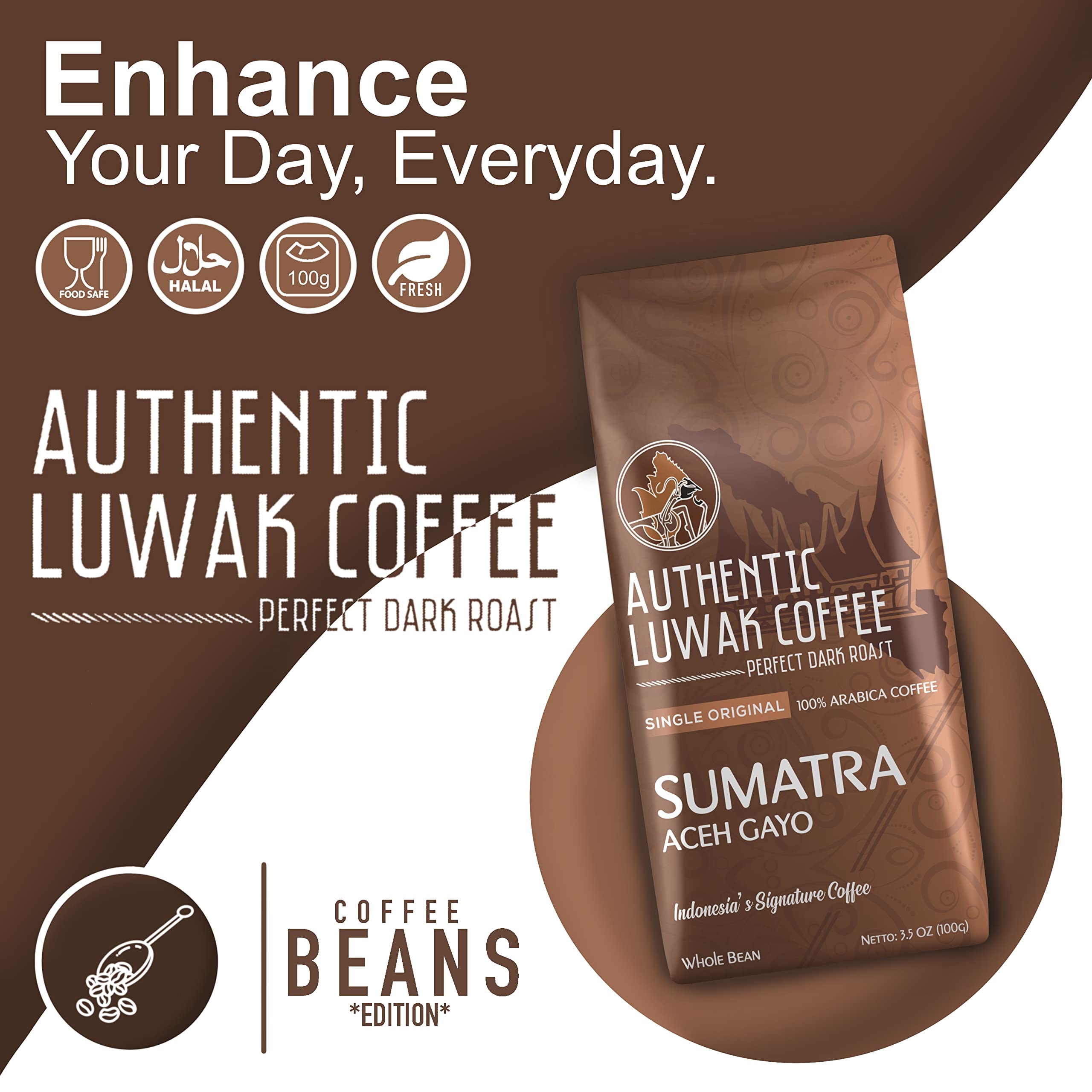 Buy Authentic Luwak Coffee, Indonesia's Kopi Luwak Signature Coffee, Roast in a Perfect Heat