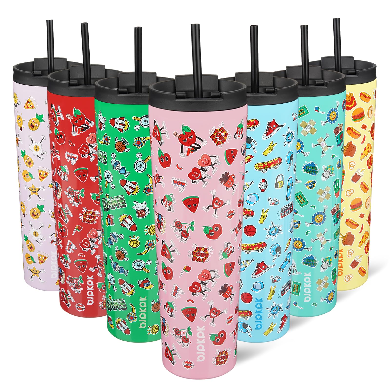 BJPKPK 34oz Coffee Tumbler with Straw, Insulated Stainless Steel Cup