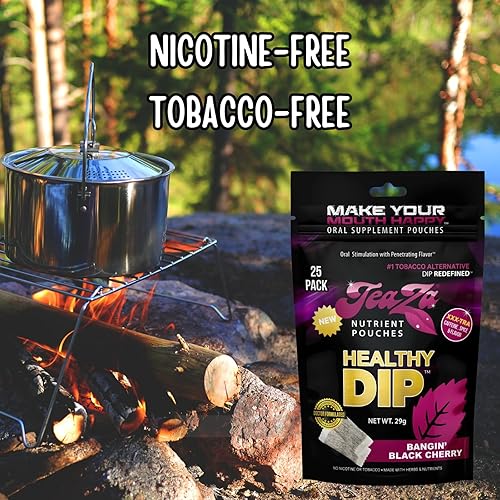Vista 22 de Teaza Herbal Energy Pouch es - Bolsas de inmersión saludables para tabaco sin humo con sabor extra a especias, canela picante (paquete de 8) sin