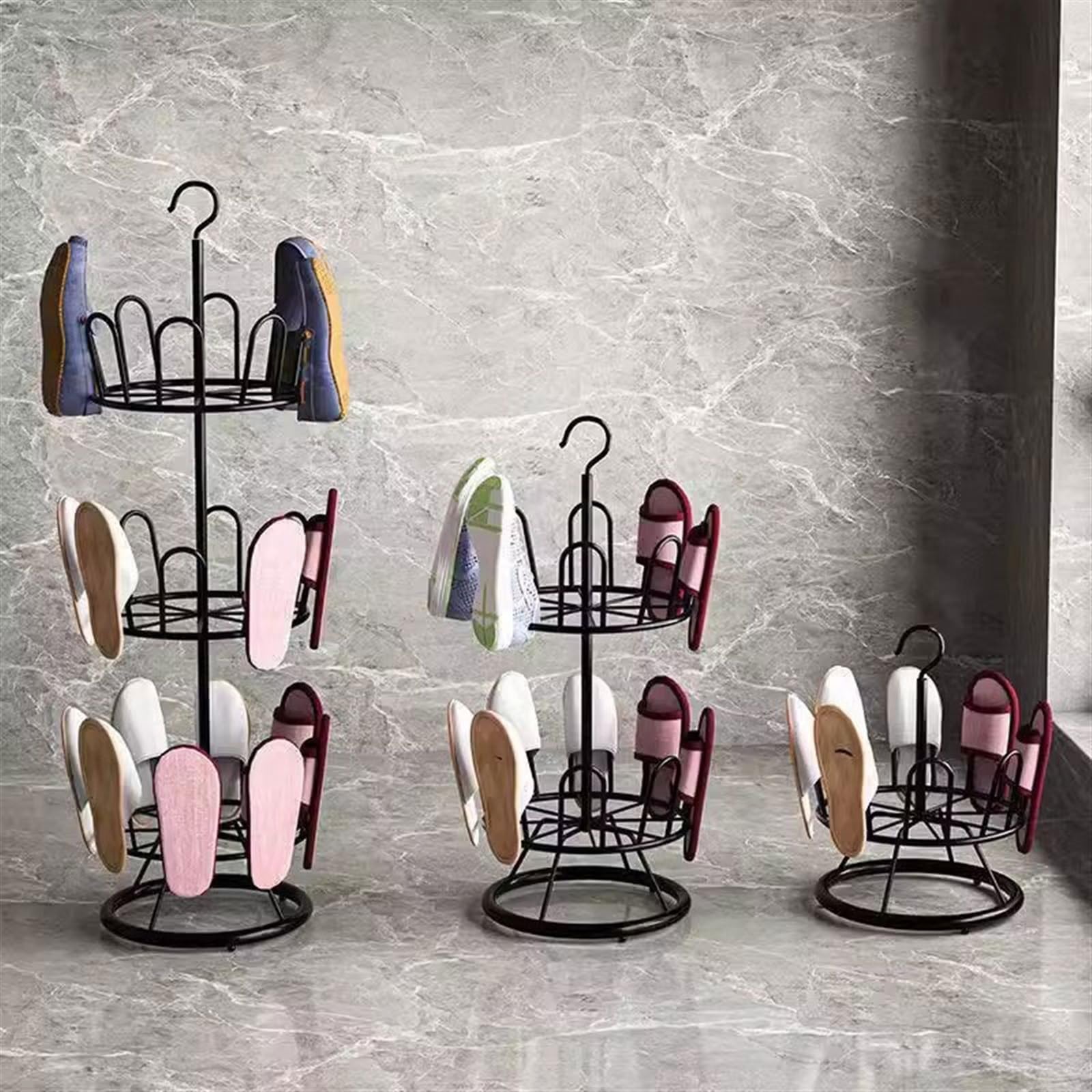 Szafka na buty Stojak na buty Podłoga Obrotowy stojak na buty Stojak do suszenia butów Zewnętrzny balkon szafka na buty (kolor: biały)