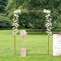 Vista 18 de Arcos de boda de 10 x 20 pies para ceremonia, soporte cuadrado de arco de globos de metal, soporte de telón de fondo para arco de boda para bodas
