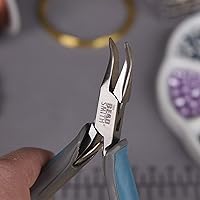 Vista 7 de The Beadsmith Simply Modern Bent Chain Nose Pliers, 4.5 inches (114mm) with Polished Steel Head, PVC Grip Handles and Double-Leaf Springs, Tool for