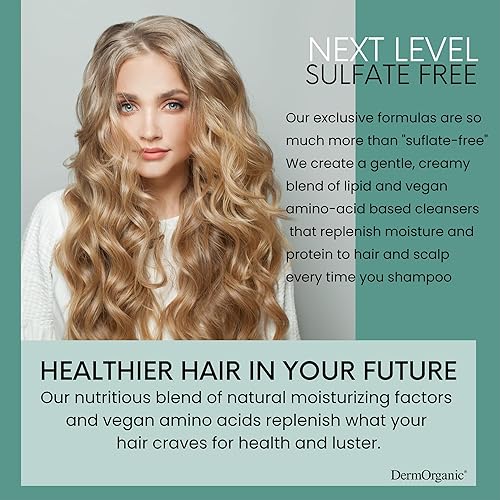 Miniatura 6 de DermOrganic Champú hidratante diario de aceite de argán más acondicionador – Sin sulfatos y seguro para el color, 16.9 oz