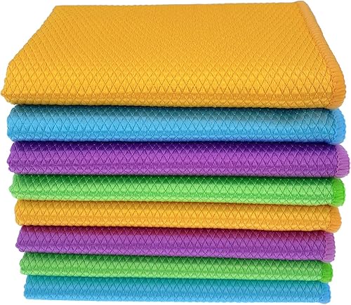 CZandCZ Paño de limpieza a nanoescala, 16 x 12 pulgadas, paquete de 8, paño de limpieza de microfibra de escamas de pescado, fácil de limpiar para