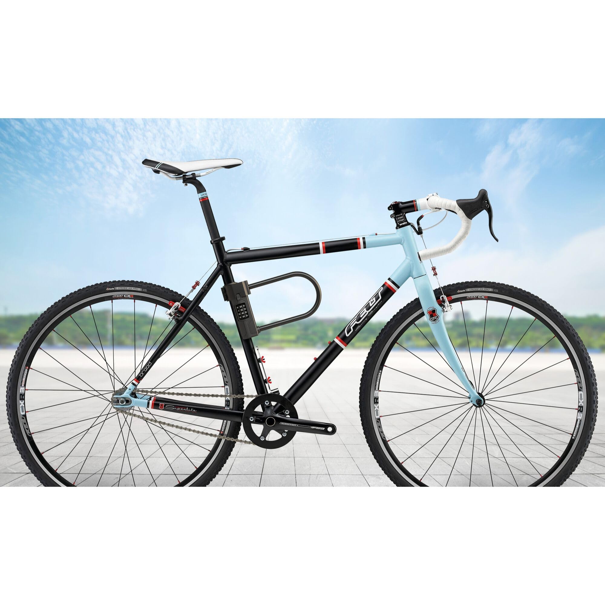 BASI | Antivol en U avec code numérique à 4 chiffres avec support de cadre | Épaisseur de l'anse de 14 mm | Antivol de vélo U avec étrier rond | Serrure pour vélo, vélo électrique, moto | Protection